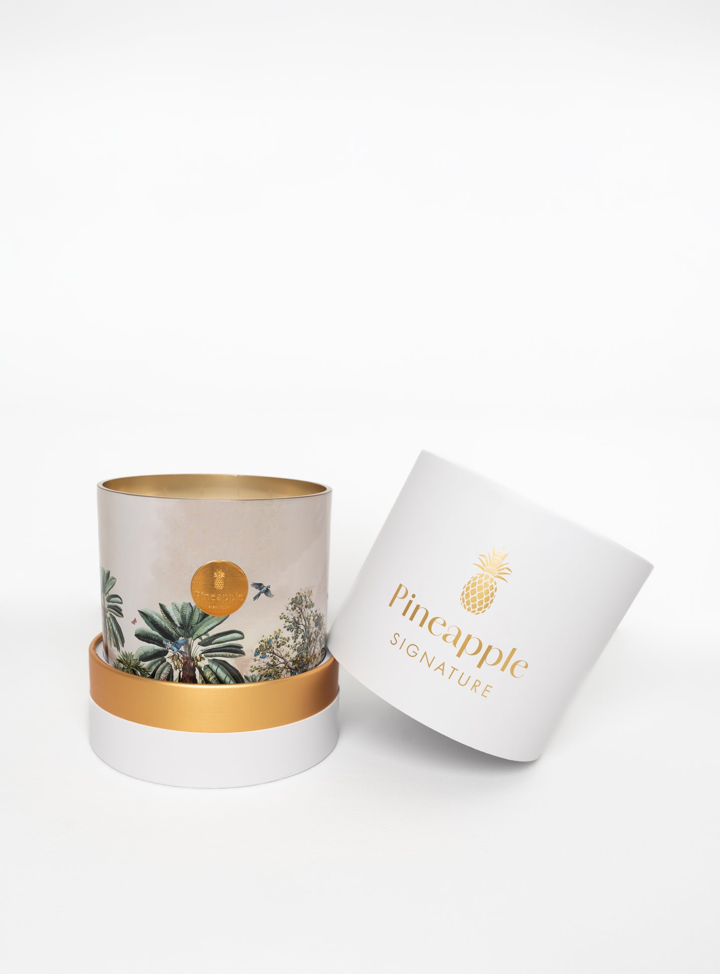 Bougie parfumée en cire végétale décor jardin luxuriant packaging